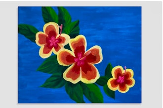 Sip and Paint: Stunning Hibiscus Artwork